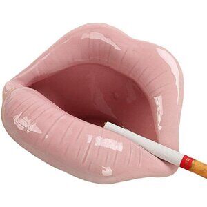 Creative Ceramic Cigarette Ashtrays with Lips Style Fashion Home Decoration